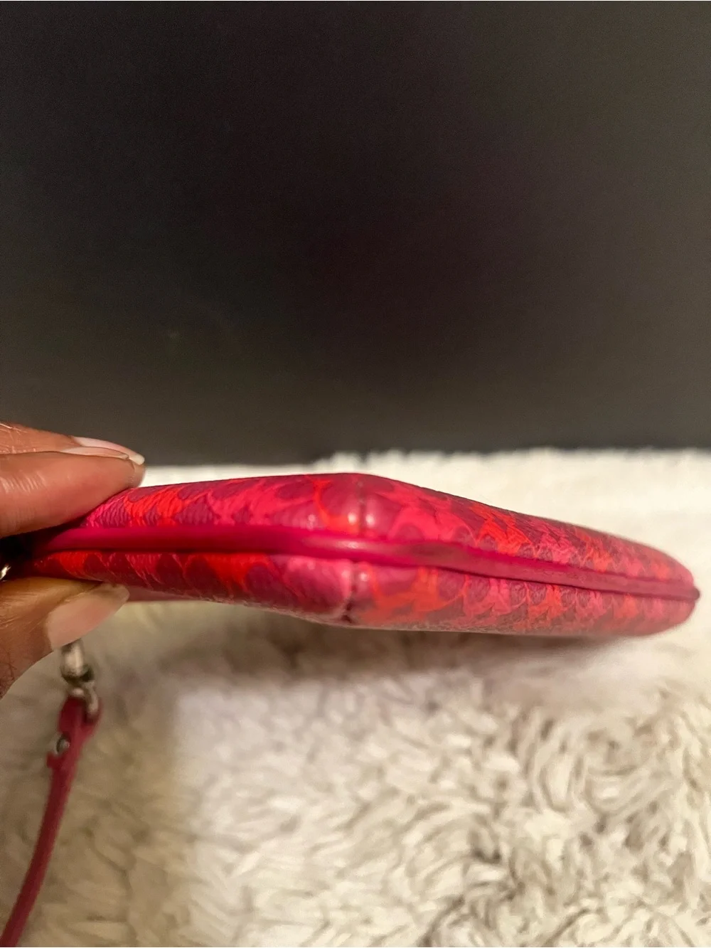 Coach Waverly Pink and Red Signature Wristlet